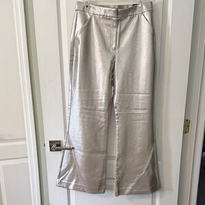 Express Shimmering Silver Flared Pants size:8S